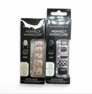 Bundle 2 Sally Hansen Salon Effects Perfect Manicure Square Press On Nails - Picture 1 of 4