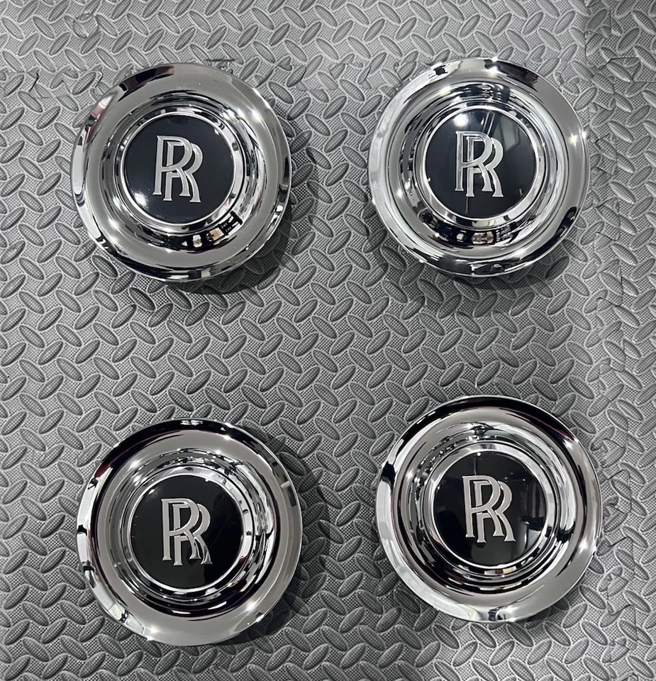 4 Pc Floating Chrome Wheel Center Caps for Rolls Royce 7.2in | ОEМ Quality - Image 1 of 4
