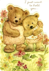 Encouragement Hold You Die Cut Mary Hamilton Mary's Bears Hallmark Greeting Card - Picture 1 of 5