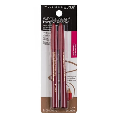 3 Pack Maybelline Expert Wear Twin Eye & Brow Eyeliner Pencil, Blonde 107, Wa... - Image 1 of 2