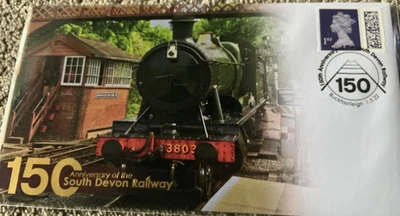 CUBIERTA DEL PRIMER DÍA DEL FERROCARRIL DE BUCKINGHAM FERROCARRIL DEL SUR DE DEVON. Foto 1 de 4