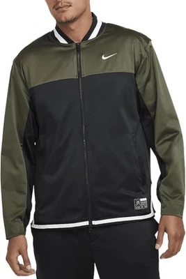 Nike Golf Club Men's Dri-FIT Full-Zip Golf Jacket, Black/Cargo Khaki  Large New - Image 1 of 4