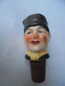 Porzellan Schornsteinfeger Flaschenstopfen / Ausgießer - deutsch?  30er Jahre? - SEHR GUT - Bild 1 von 1