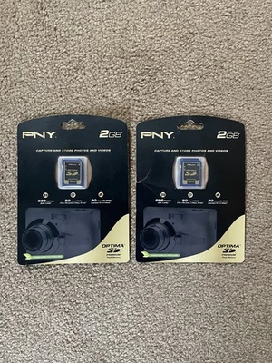 2 PNY Optima 2GB - SD Cards (P-SD2GB-EF) New & Factory Sealed Camera Memory Card - Image 1 of 4
