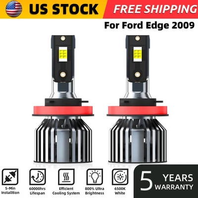 For Ford Edge 2009 H8/H9/H11 LED Headlight Bulbs Kit High/Low Beam 6000K - Image 1 of 4