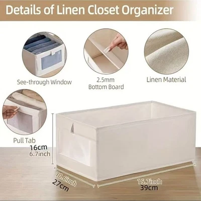 Foldable Fabric Storage Bin with Clear Window for Tidy Home Organization - Image 1 of 4