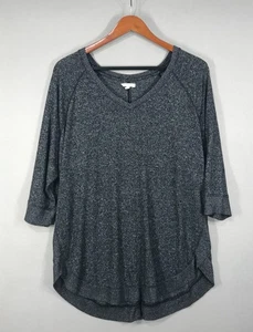 Maurices Oberteil Damen XL grau Pullover Shirt Tunika V-Ausschnitt Bluse 3/4 Arm Raglan - Bild 1 von 12