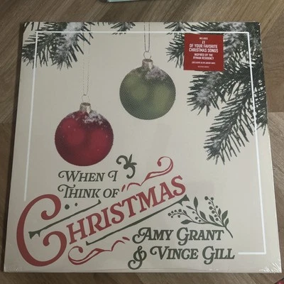 Amy Grant & Vince Gill When I Think Of Christmas Olive Green Vinyl New Holiday  - Image 1 of 4