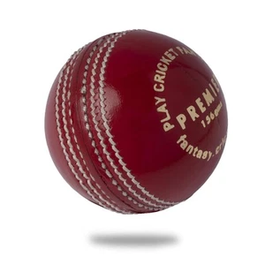 Cricket Ball Premier Red Leather 5.5oz (1-Pack) for Seniors Match - Picture 1 of 7