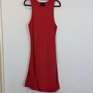 ASOS DESIGN Red Sleeveless Ribbed Knit Dress Bodycon Fit Size UK16 - Picture 1 of 5