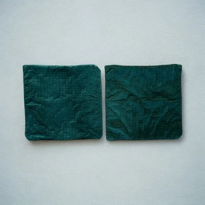 Plush Dark Green Pillow Covers 17"x17" By Surya Decorative Throw Cushion Emerald - Image 1 of 4