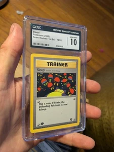 CGC 10 GEM MINT Sleep! 79/82 1st Edition Team Rocket Pokemon Card Snorlax - Picture 1 of 3