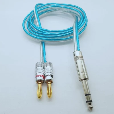 6.35mm 1/4" TRS Male to 4mm Bananas Plug Audio Speaker amplifier cable 1~16FT - Image 1 of 2