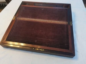 Großer antiker Vintage Schreibkasten Schrägen Holz mit Fächern - Bild 1 von 22