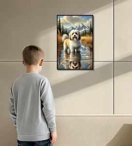 Black Framed Poster Featuring a Cute HAVANESE Dog, Unique Dog Owner Gift - Picture 1 of 9