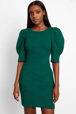 Lilly Pulitzer NWT Knowles Elbow Sleeve Dress Hosta Green Knit Pucker Jacquard - Image 1 of 4