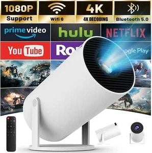 UHD 4K Mini Projector 10000 Lumen LED 1080P WiFi Bluetooth Portable Home Theater - Picture 1 of 8