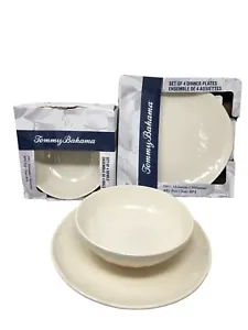 Tommy Bahama MELAMINE Plates And Bowls Set Of 8 Beige New - Picture 1 of 9