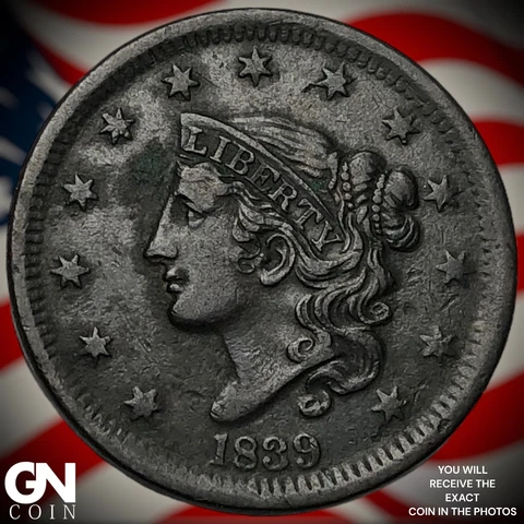 1839 Coronet Head Large Cent  Q3860 Cover