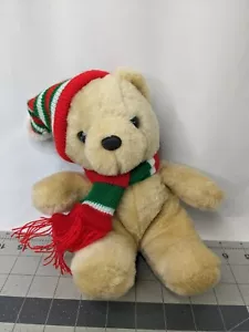 Cuddle Wit Tan Bear Christmas Stocking Hat 10 Inch Stuffed Animal Toy - Picture 1 of 12