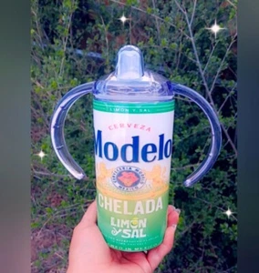 Beer Themed Sippy Cup Toddler Tumbler - 2 Lids, Baby Shower Gift, Birthday - Picture 1 of 1