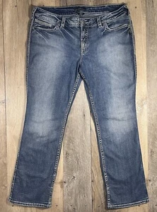 SILVER JEANS Suki Flap 17" Jeans donna taglie forti 40x32 lavaggio medio denim - Foto 1 di 13