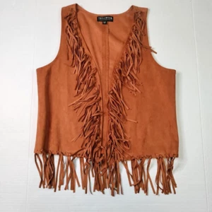 IDYLLWIND Fueled By Miranda Lambert Brown Fringe Vest Faux Suede Size XL/TG - Picture 1 of 7