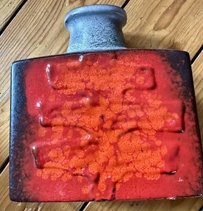 Scheurich Vase 281-19 Keramik Lava 60s 70s Orange Braun Kunst WGP W.-Germany - Bild 1 von 4
