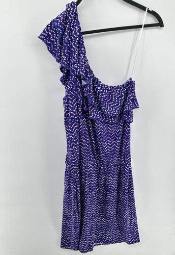 Abito MICHAEL KORS donna XL viola monospalla floreale jersey #D