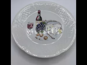 Philippe Deshoulieres French Porcelain Canape Appetizer St. Emilion Wine Plate - Picture 1 of 5