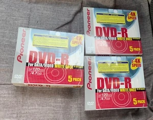 Pioneer DVD-R Recordable DVD 5 Pack (DVS-R47BP5) set of 3 - Afbeelding 1 van 1