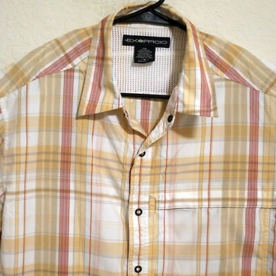 Exofficio Shirt Mens Medium Short Sleeve Button Vented Hiking Fishing Camp - Image 1 of 4