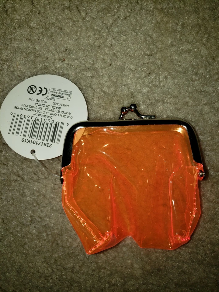 小号霓虹橙色硬币钱包 — 第 1/1 张图片