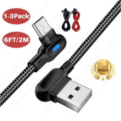 90 Degree Right Angle Type C to USB-A Cable Fast Charger Cord For Samsung Galaxy - image 1 of 4