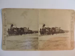 Stereoview Northern Pacific Railroad Dampflokomotive/Beifahrer Frank J. Haynes - Bild 1 von 7