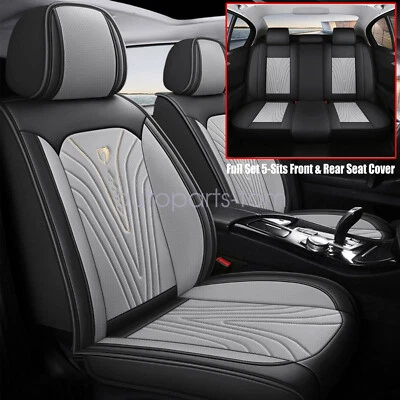 Front & Rear 5-Seat Covers PU Leather Fits Jeep Wrangler Grand Cherokee Patriot Foto 1 de 4