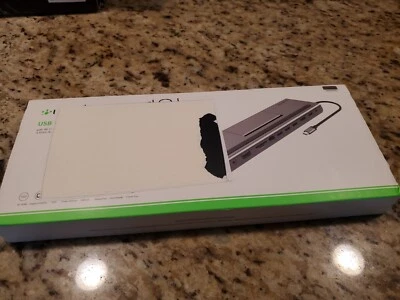 USB C Docking Station with 100W PD HDMI/DP VGA Ethernet Card Reader Aux Adapter - Image 1 of 4