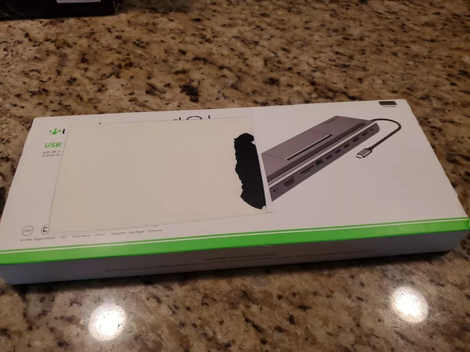 USB C Docking Station with 100W PD HDMI/DP VGA Ethernet Card Reader Aux Adapter - Image 1 of 4