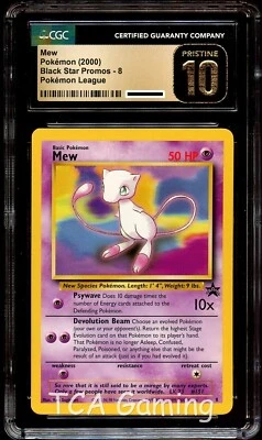 CGC 10 PRISTINE MEW # 8 WOTC Black Star Promo Pokemon Card - Image 1 of 2
