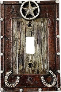 Urbalabs Western Cowboy Horseshoe and Star Decorative Light Switch Outlet Wall - Picture 1 of 7