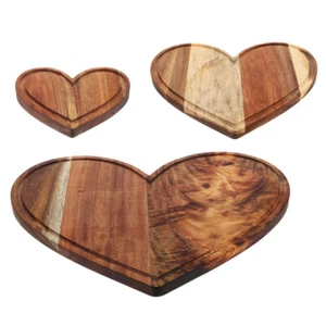 3 Pcs Hackfleisch Und Gericht Käse -Servierschale Holztablett in Herzform - Bild 1 von 12