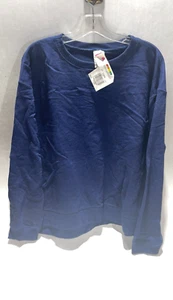 Hanes Her Way Navy Blue Sweat Shirt Size X-Large Long Sleeves - Picture 1 of 3