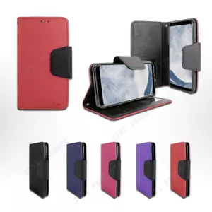 Samsung Galaxy S8 Plus / S8+ Hülle, Leder Folio Kartenfach Halter Wallet Case - Bild 1 von 28