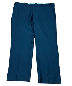 Samuelsohn Dress Pants Black Wool Slash Pocket Flat Front Men's 46X30. - Picture 1 of 7