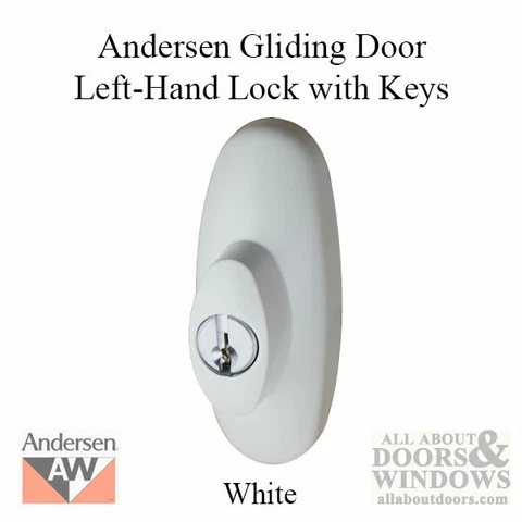 Keyed Lock Assembly, Andersen Tribeca Gliding Door, LH - White Cover