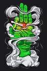 Pyschedelic Leaf Marijuana Theme Green Painting Wall Home Decor - POSTER 20x30