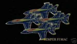 PIN AZUL AVISPÓN F-18 HORNET AZUL ANGEL DIAMOND FORMACIÓN EE. UU. AZUL MARINO - Imagen 1 de 1