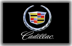 Banner negro para decoración de pared automotriz Cadillac interior exterior 3x5 pies 90x150 cm - Imagen 1 de 6