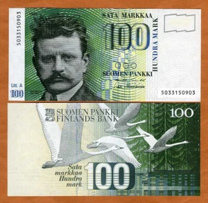 Finlandia, 100 Markkaa, 1986 (1991) P-119, pre-Euro, sin usar - Imagen 1 de 1