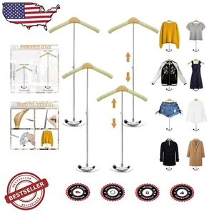 Stainless Steel Adjustable T-Shirt Display Racks - Set of 4, 16-28 Inch Height - Picture 1 of 9